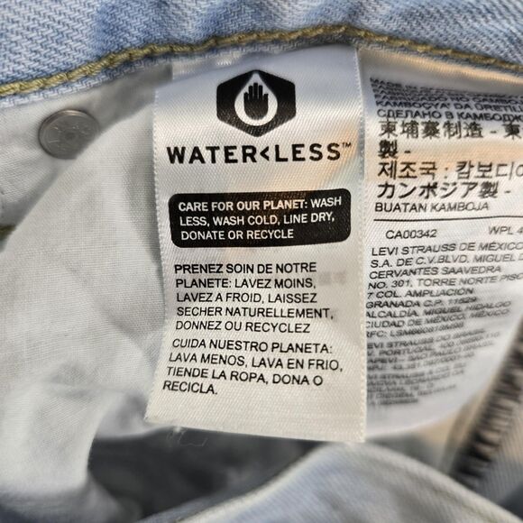 Levis Low Pro Straight Jeans Womens 29 Light Wash Ripped Distressed Cotton - Picture 9 of 16